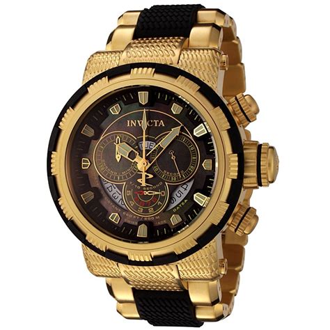 gold watch with black band